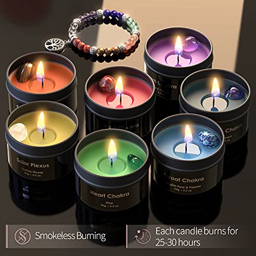 Spiritual Chakra Candles for Healing with Stones